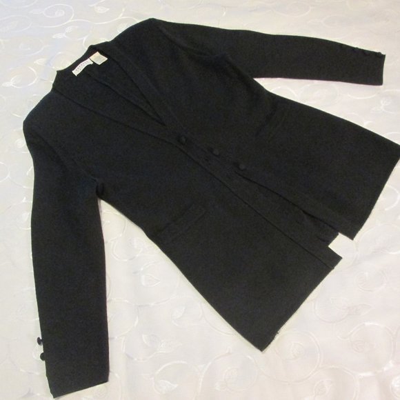 EXPRESS TRICOT BLACK TUNIC V NECK SWEATER/BLAZER/CARDIGAN - Picture 2 of 13